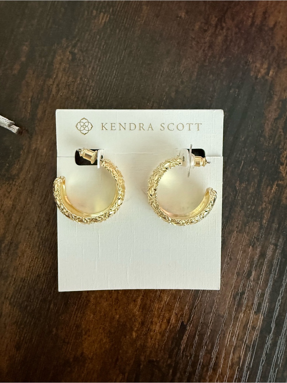 Kendra Scott Gold Textured Mini Hoop Earrings